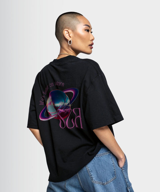 Female model wearing Creating Adam's the Sza tee - GOAT talk collection