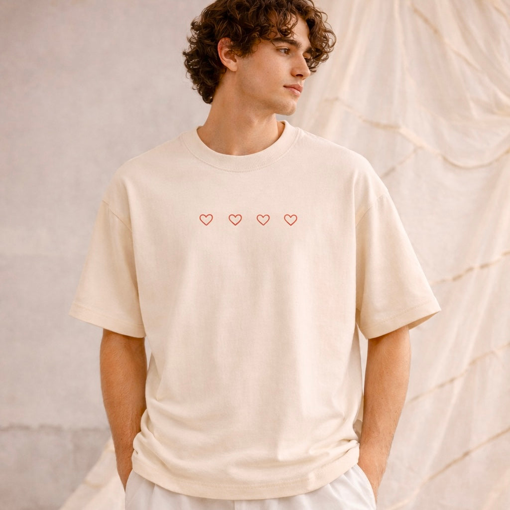 Bioterry - Ecru - All Hearts Tee