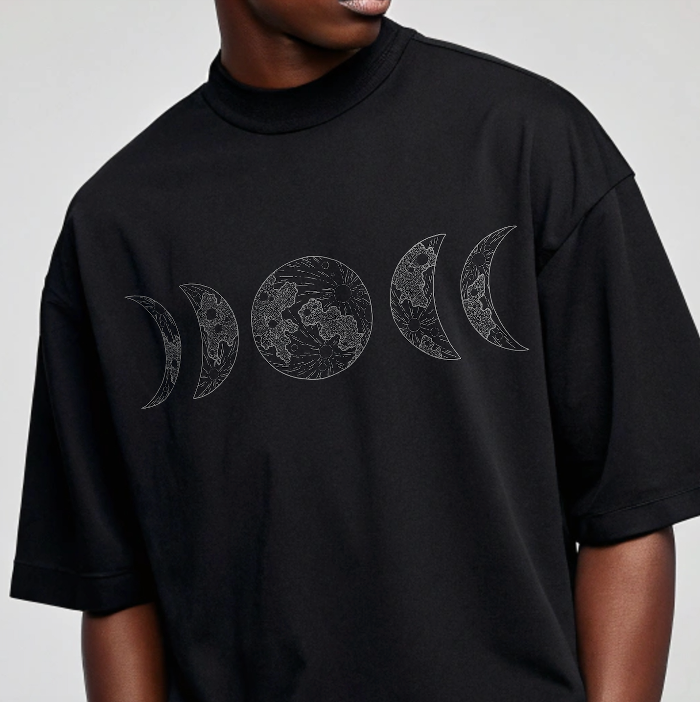 Model Creating Adam's the Moon tee - front