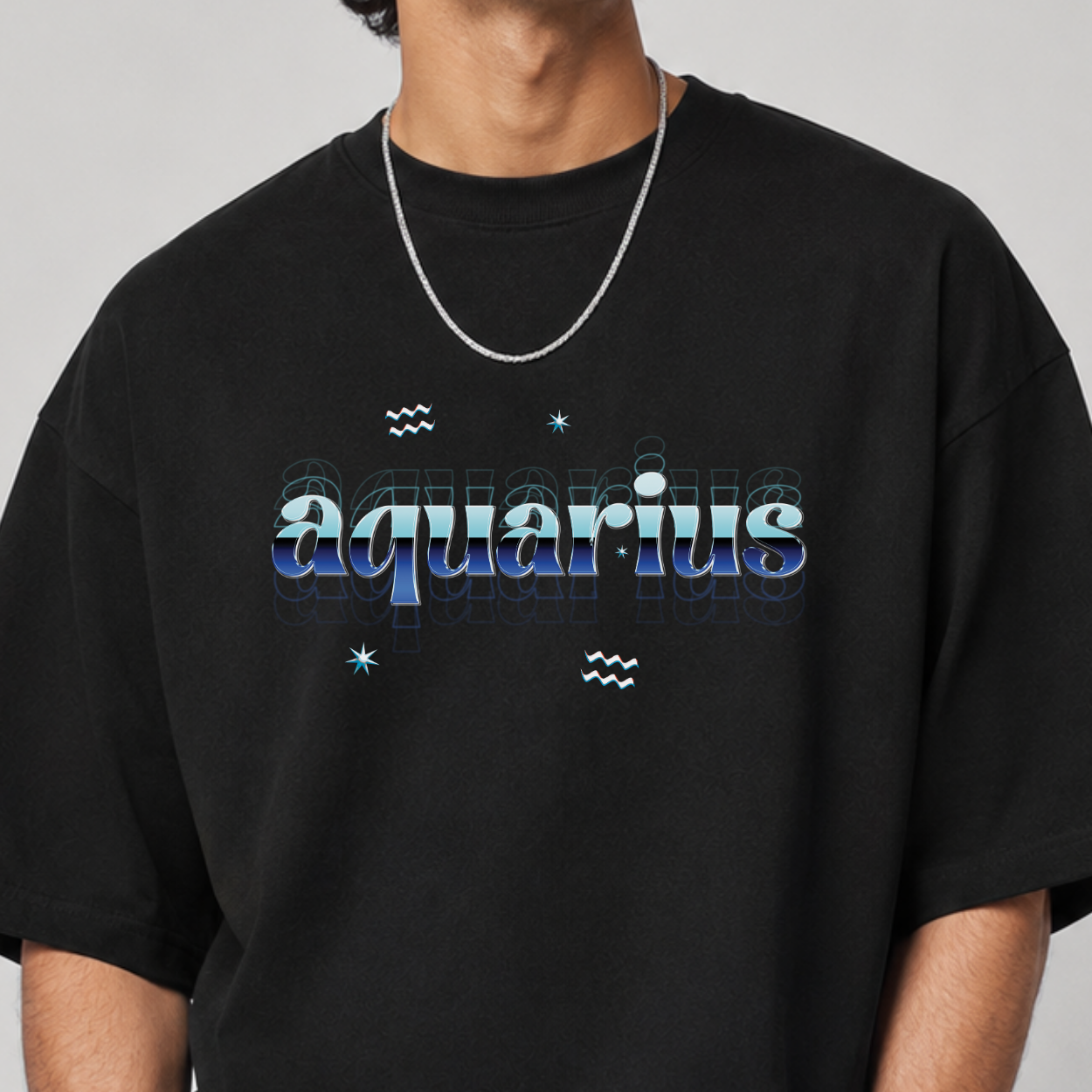 The Aquarius Tee — Front close-up