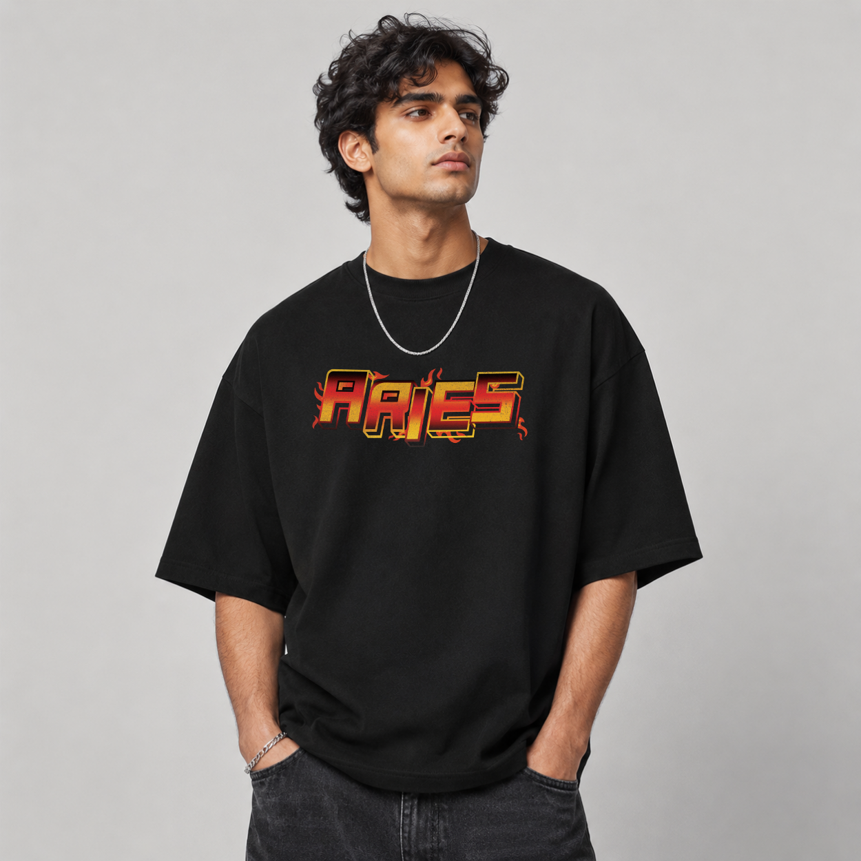 The Aries Tee — Front on model