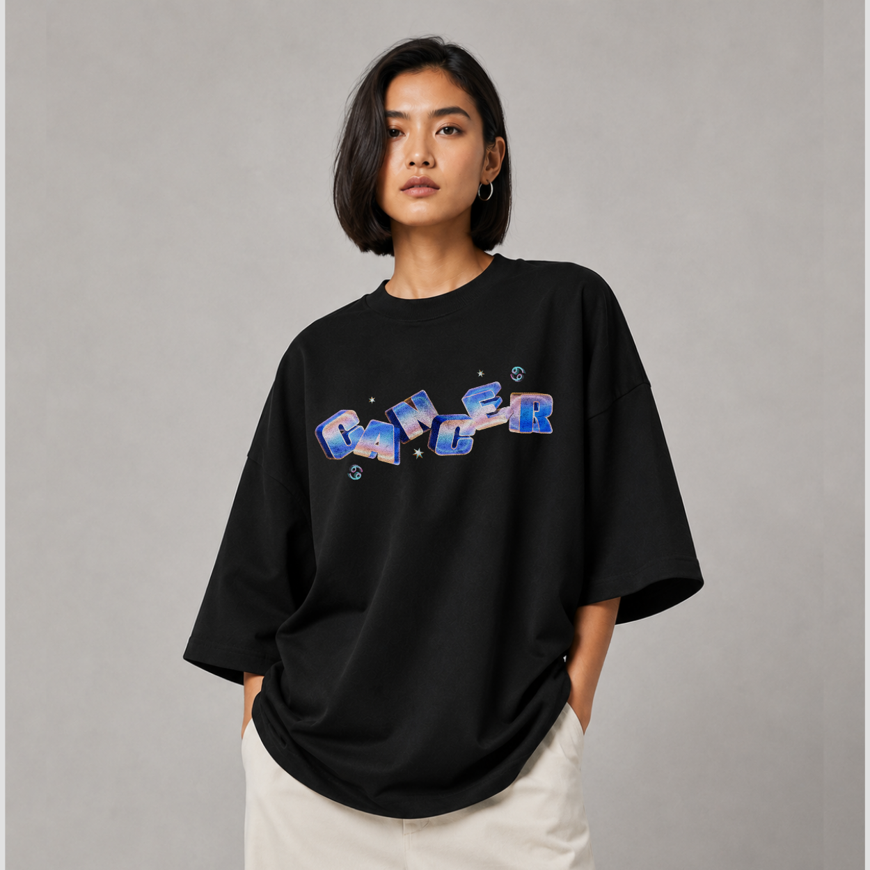 The Cancer Tee — Back on model