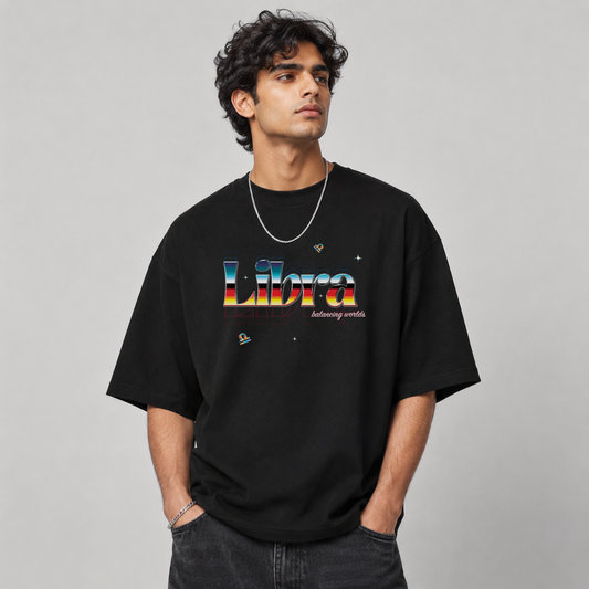 The Libra Tee — Front on model