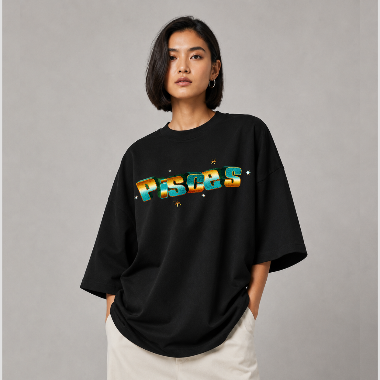 The Pisces Tee — Back on model