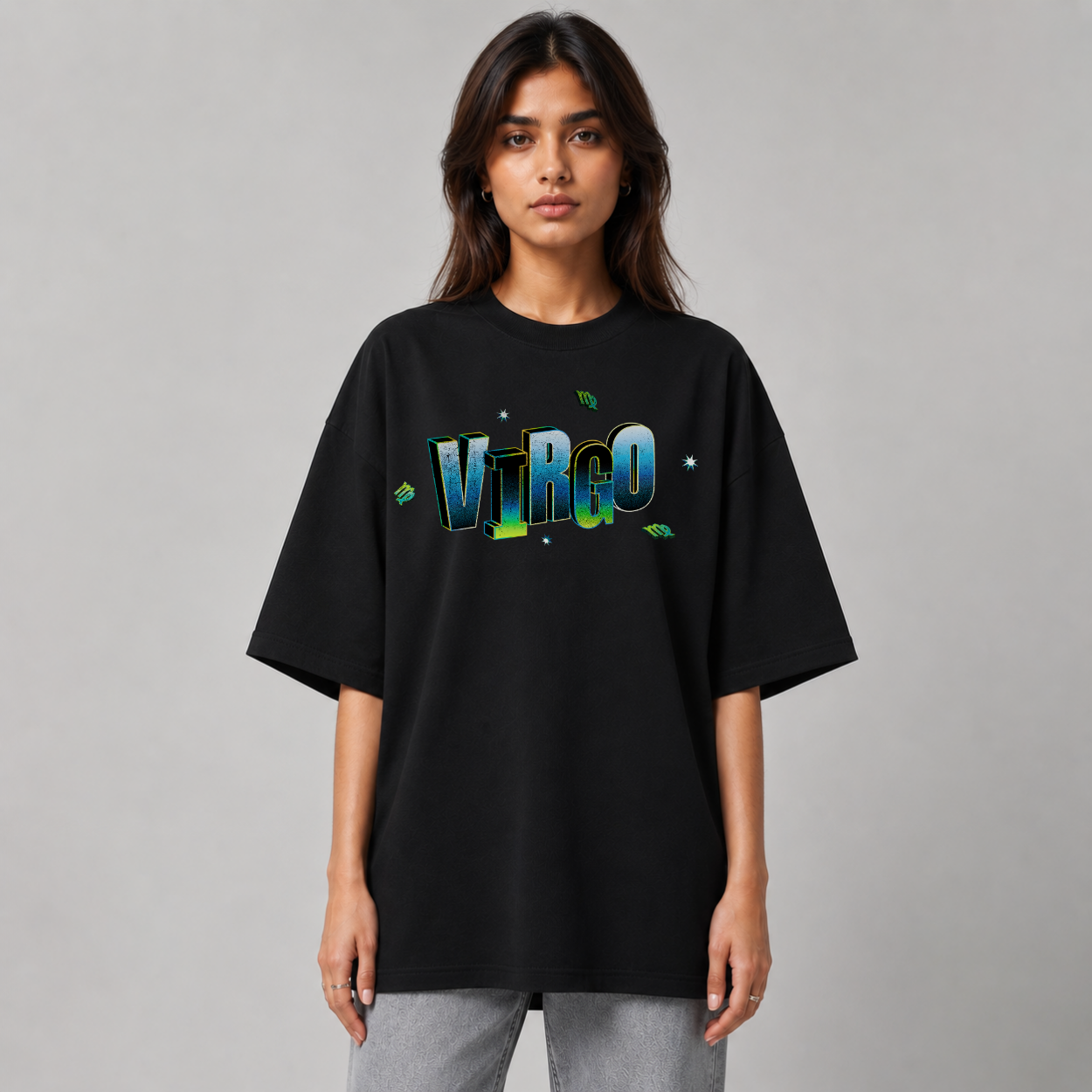 The Virgo Tee — Back on model